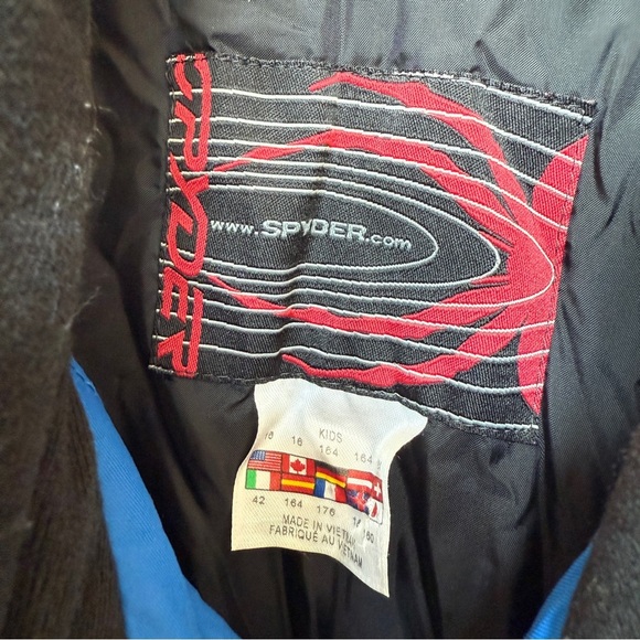 Spyder Snowshoe Youth Sz 16 Blue Water Resistant Snowboarding Jacket Fleece Warm - Picture 9 of 11